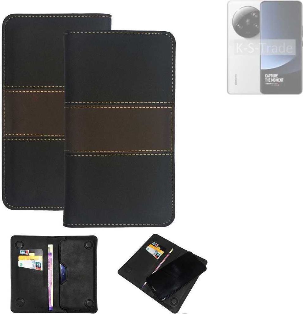K-S-Trade Hülle Handyhülle kompatibel mit Xiaomi 13 Ultra Schutzhülle Walletcase Bookstyle Tasche Schutz Case Handytasche Wallet Cover Kunstleder