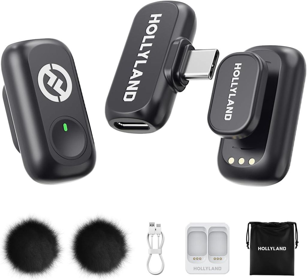 Hollyland Lark A1 Kabelloses Mikrofon für iPhone und Android, 48kHz/24 Bit, Intelligente Geräuschunterdrückung, Magnetisches Mini-Mikrofon für ...