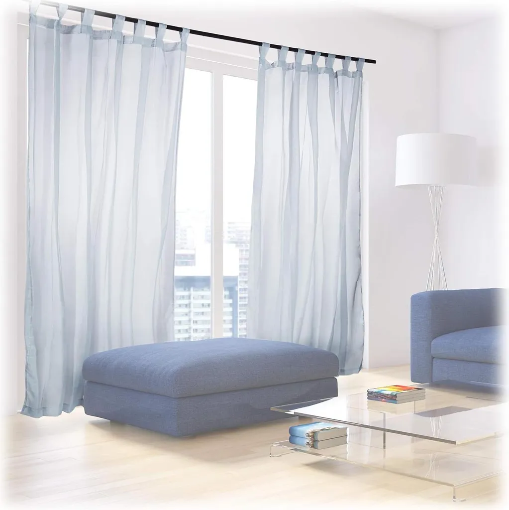 Relaxdays Tende Argento 6 Pezzi Passanti per Soggiorno e Camera