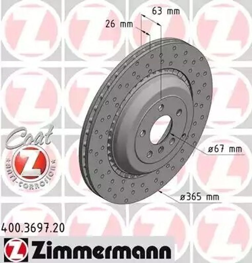 ZIMMERMANN 400.3697.20 - Bremsscheibe für M-Klasse (W164), R-Klasse (W251)
