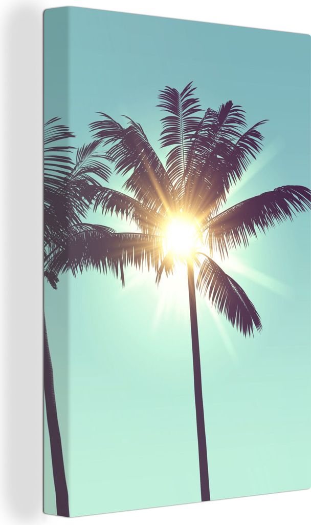 OneMillionCanvasses - Leinwandbilder - 90x140 cm, Palmen - Sommer - Sonne, Wandbilder Kunstdruck Wanddekoration - Foto auf Leinwand - Gemälde au...