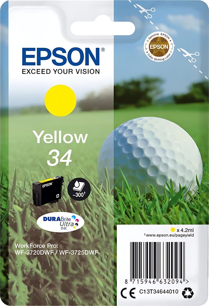 Epson Original 34 atramentová golfová loptička žltej farby Obrázok produktu 