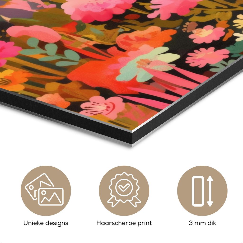 MuchoWow Wanddekoration Metall Metallbild Wandkunst 60x90 cm Sonnenuntergang - Bergtal - Kontrast MuchoWow Aluminium Gemälde - Wandbilder - Aluminium