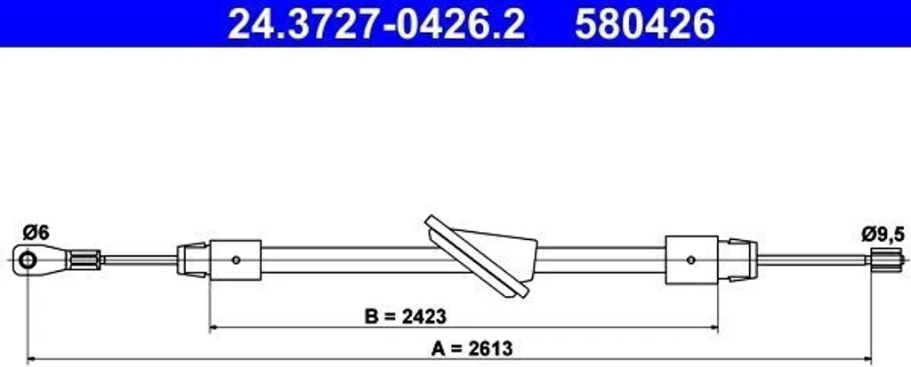 Câble de frein à main ATE 24.3727-0426.2 pour Mercedes Classe E W210