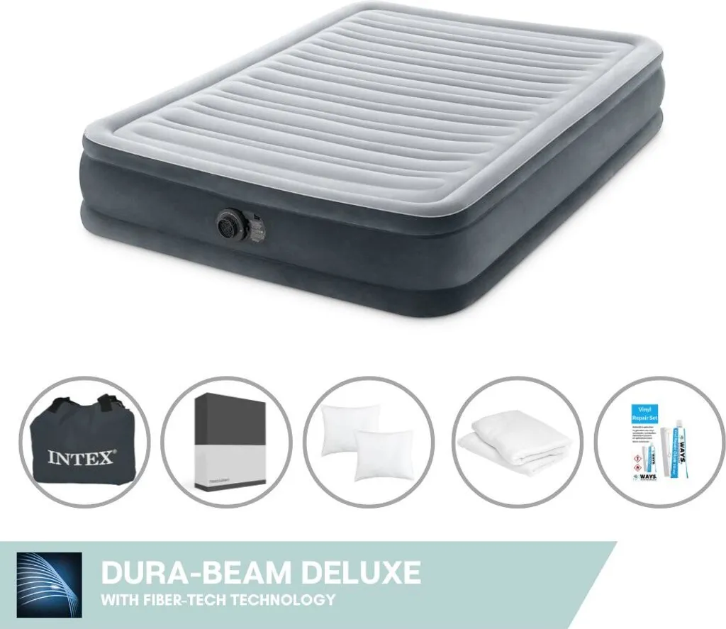 Intex Comfort-Plush Letto ad Aria 2 Persone 137x191x33 - Set Full Extra