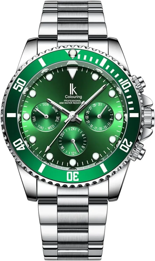 Orologio di alta qualità con orologio automatico da polso uomo donna bracciale classico in metallo Robusto vetro minerale con lancette luminose Pratiche funzioni aggiuntive