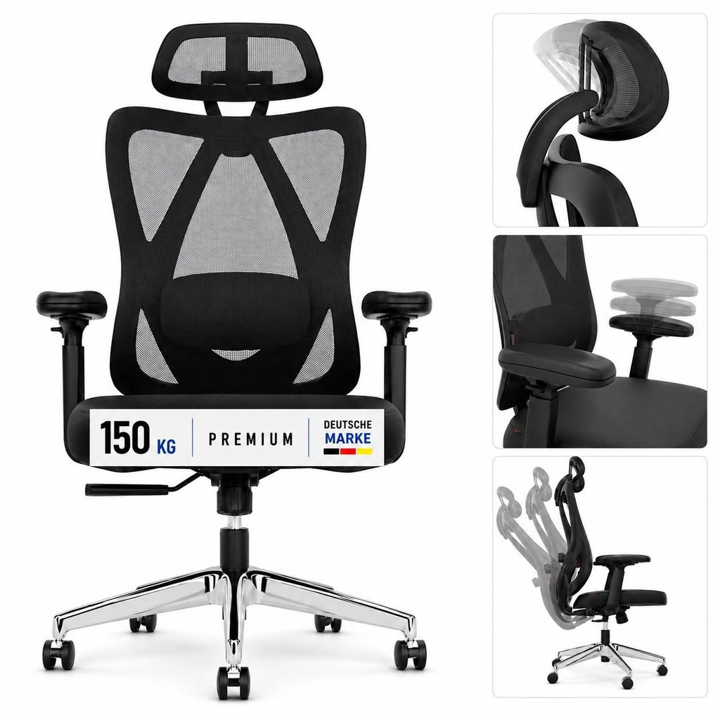ONBEST Bürostuhl Premium Monaco | Ergonomisch | 150 kg Produktbild 
