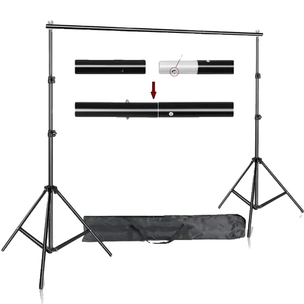 Système de soutien de fond studio photo 2,6x3M portable avec housse
