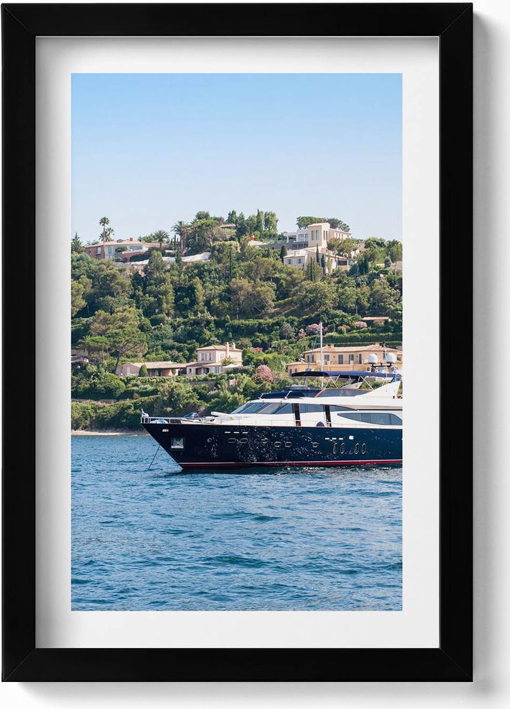 Saint Tropez in der Provence in Frankreich– Wandbild mit Rahmen – Gerahmtes Bild – Wanddekoration – 20x30 cm – Schwarz