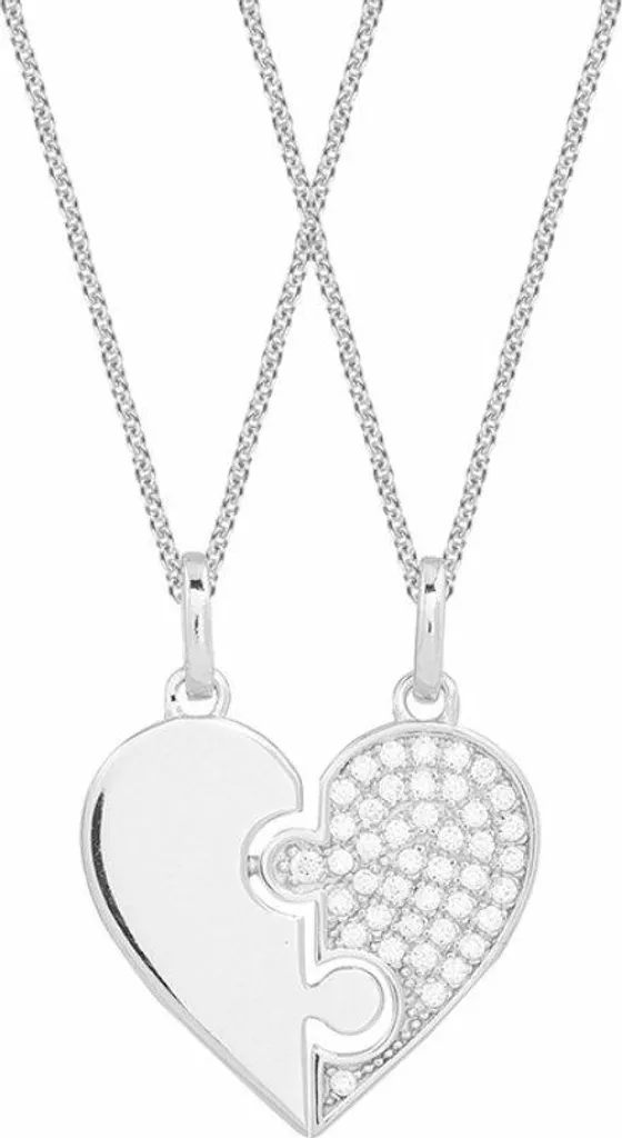 Pendentif Xenox cœurs en argent 925 massif avec chaîne ajustable femme