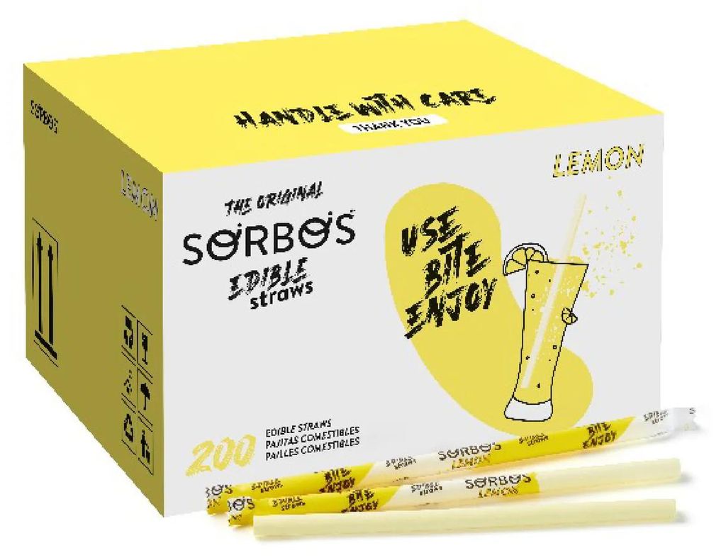 SORBOS pailles comestibles - citron (200 pièces) Image du produit 