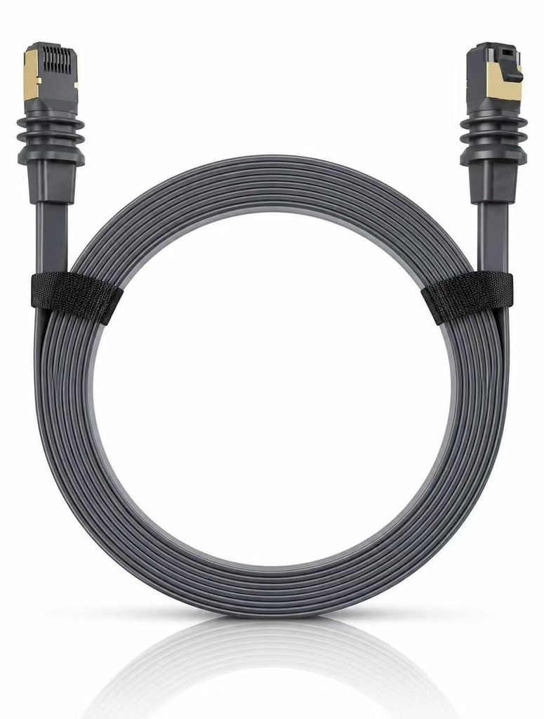 Elfcam - Cavo piatto Ethernet da 20 m, Cat6A STP, 26 AWG, Immagine del prodotto 