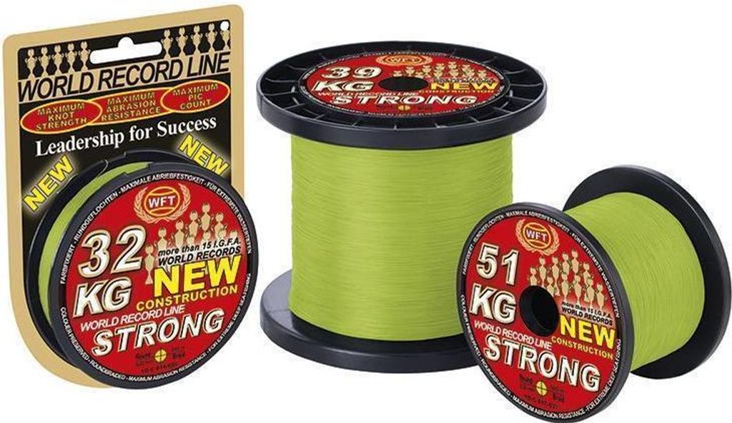 WFT 0,12mm 15kg Strong Chartreuse - 1000m geflochtene Angelschnur