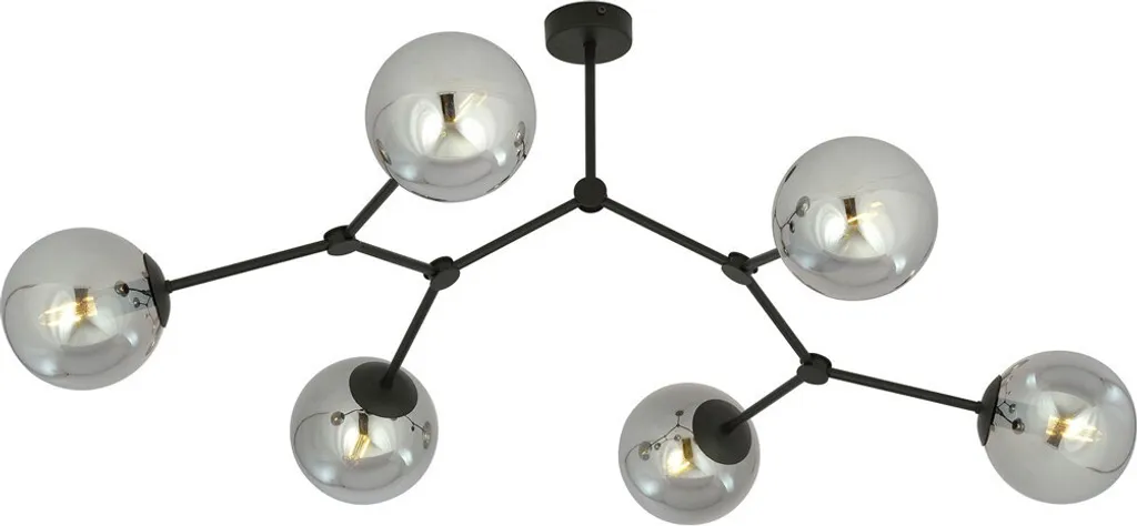 Lustre EMIBIG SPACE 6 Noir et Graphite 6xE14 40W Référence 1134/6