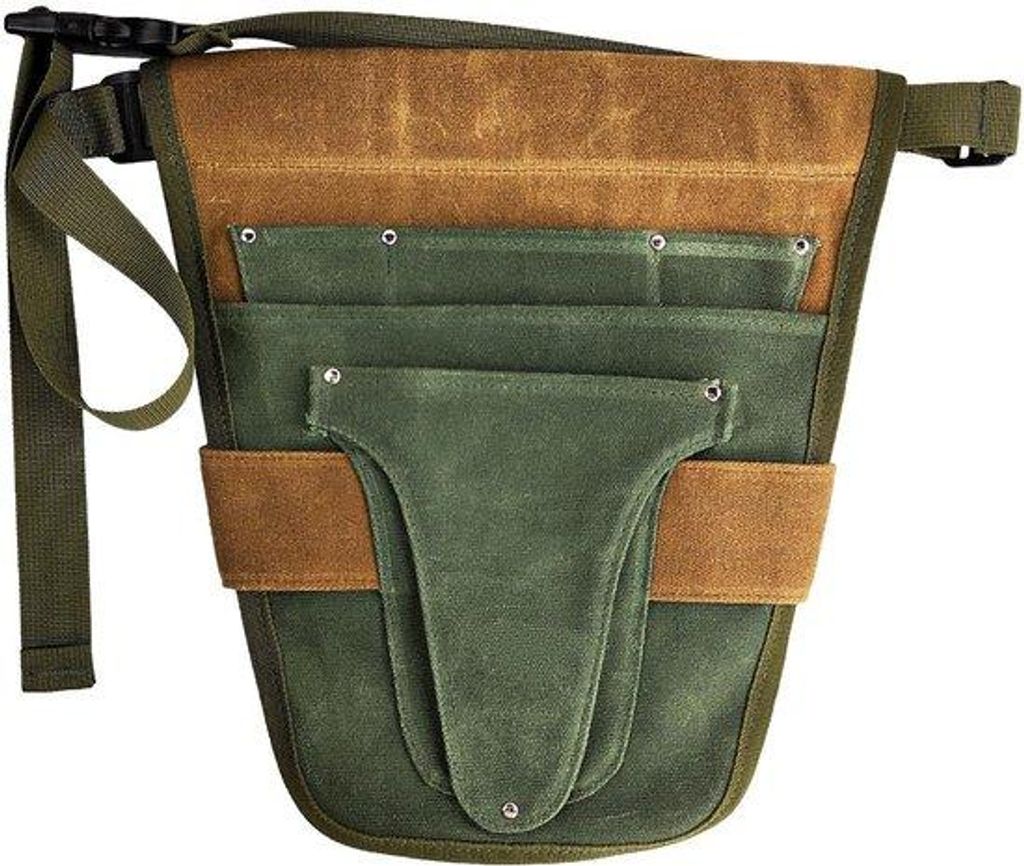 Gepäcktasche für Werkzeug - mit regelbarer Riemen - 5 Fach - Canvas - 30*28,5cm - grün und braun