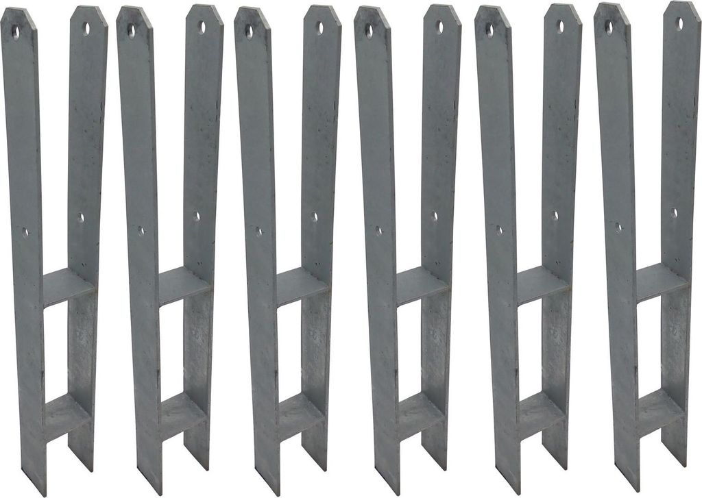 6 Stück H-Anker Pfostenträger feuerverzinkt 71 mm x 600 mm Produktbild 