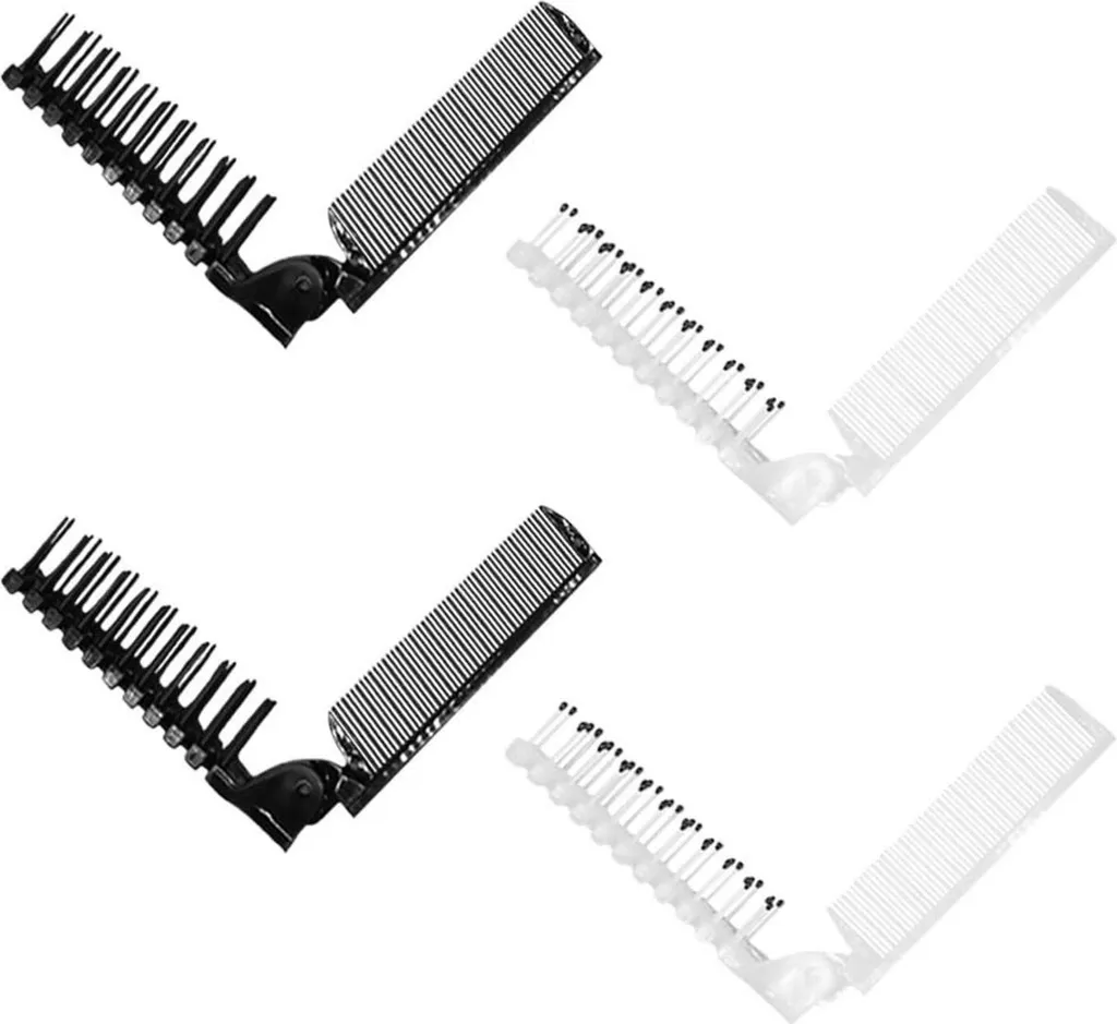Peigne de voyage pliable mini format, kit de 4 brosses à cheveux poche
