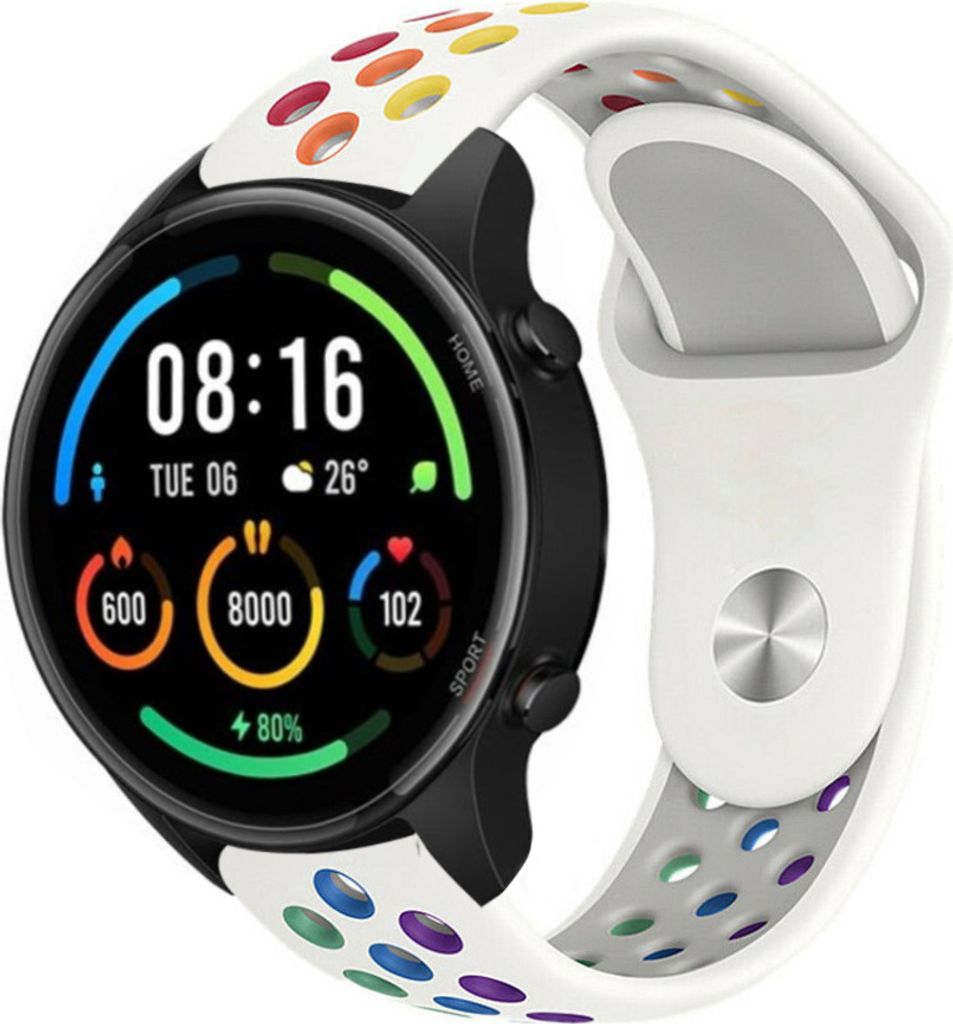 Strap-it Xiaomi Mi Watch Sportarmband (Weiß Bunt) Produktbild 