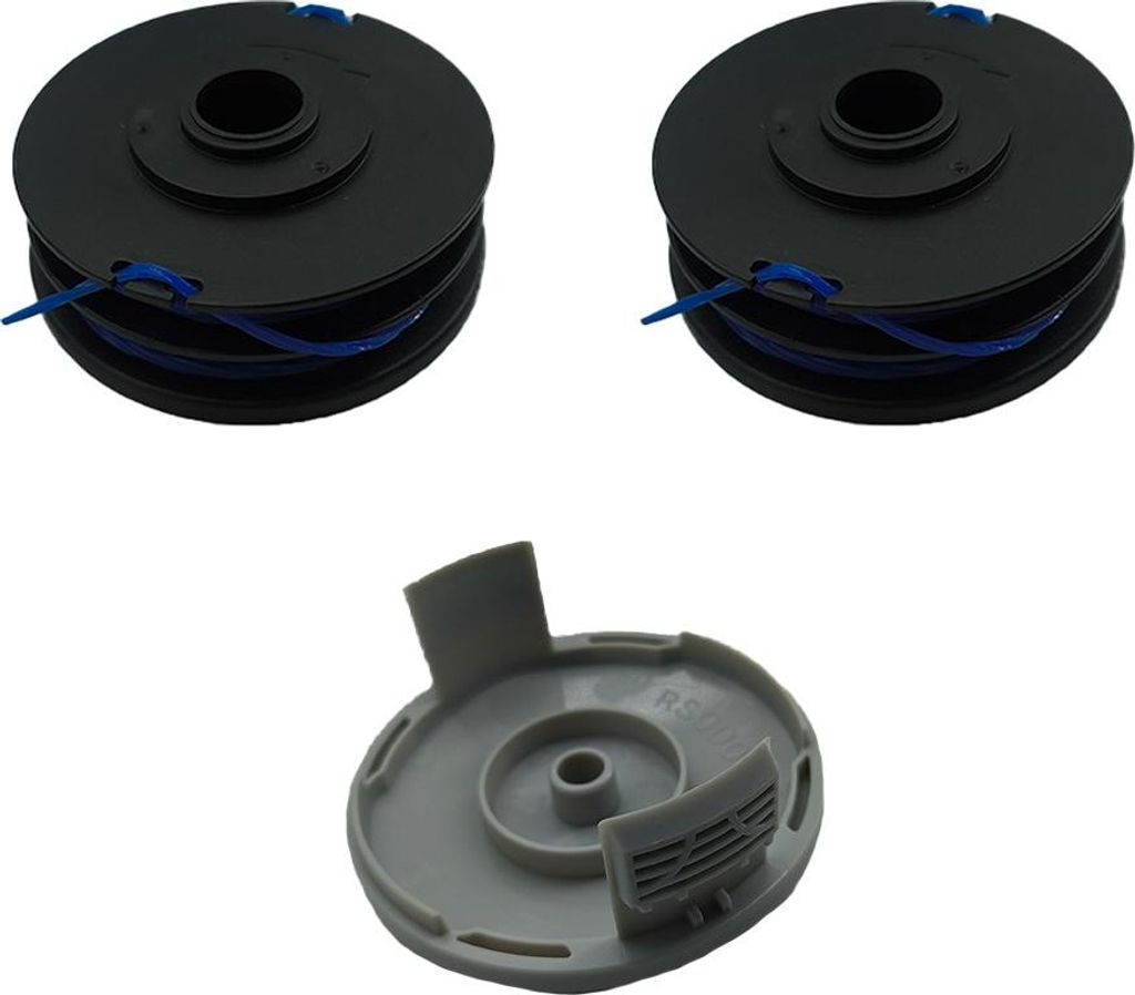 INF Rasentrimmerkopf-Set für RYOBI RLT4027, 2 Spulen RAC123 & 1 Abdeckung