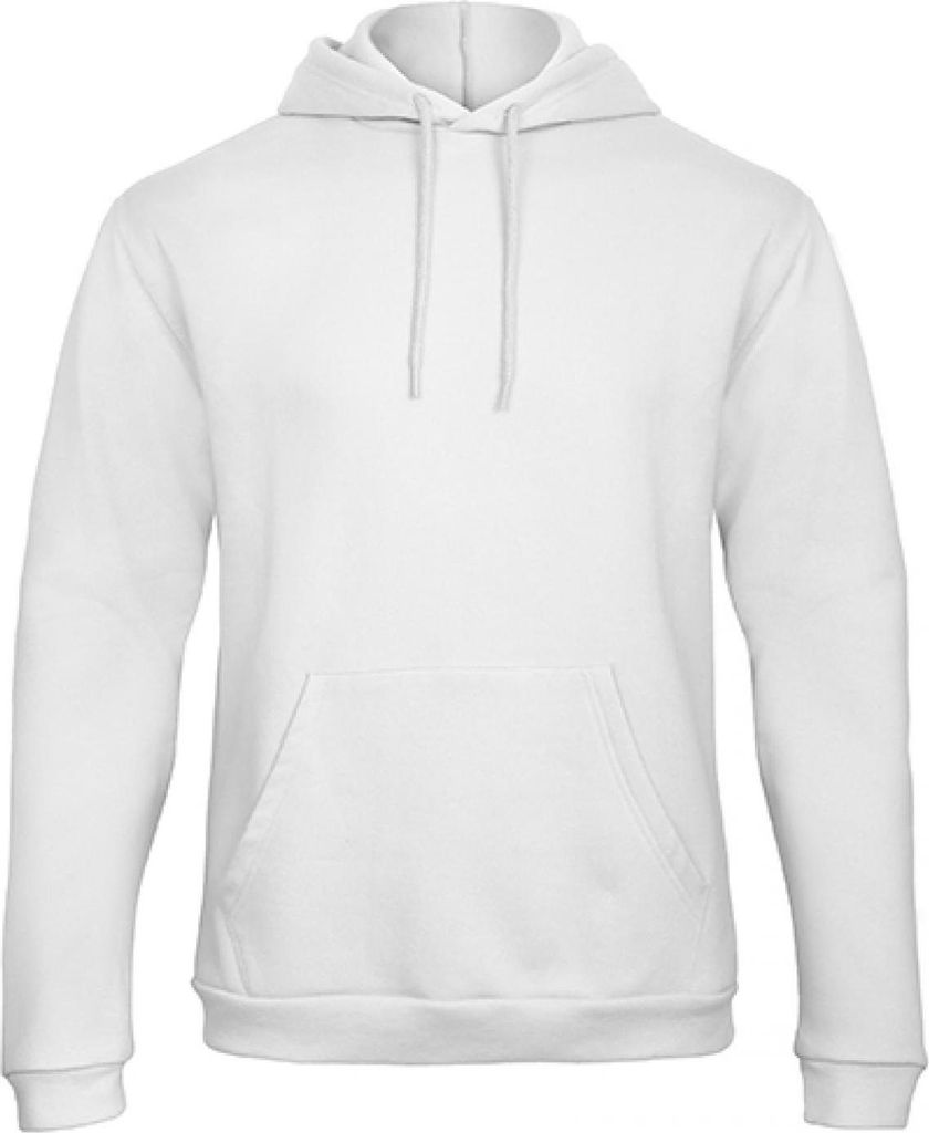 B&C WUI24 | Herren Hooded Sweatshirt / Kängurutasche - Farbe: White - Größe: S