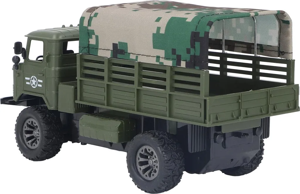 Véhicule Télécommandé Tout-Terrain Militaire Vert Olive avec Lumières - 5