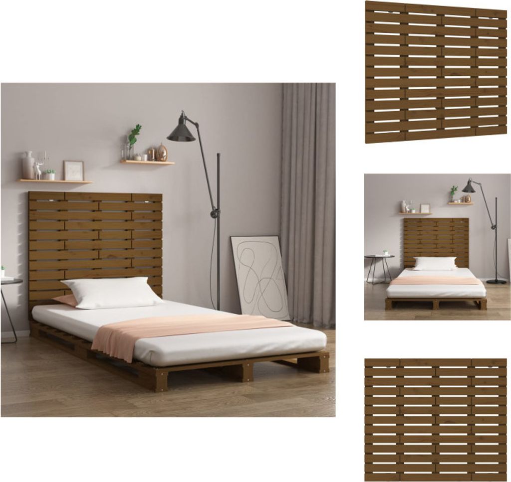 vidaXL Wand-Kopfteil Honigbraun 141x3x91,5 cm Massivholz Kiefer - Kopf- & Fußenden