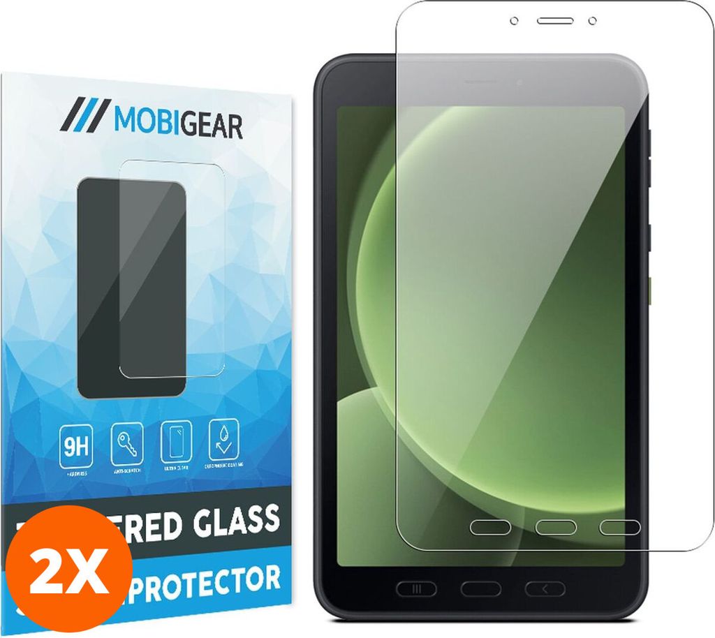 Mobigear 9.00 Samsung Galaxy Tab Active5 Panzerglas Gehärtetes Glas Displayschutz - Hüllenfreundlich (2er Pack)