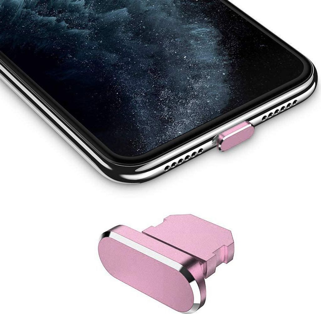 Cadorabo Schutzkappe für Apple iPhone in Rosa Staub Schutz Stecker Stöpsel Ladeanschluss