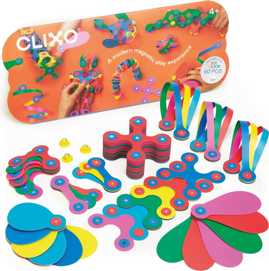 Jeu de construction magnétique Clixo - Super Rainbow (60 Image du produit 