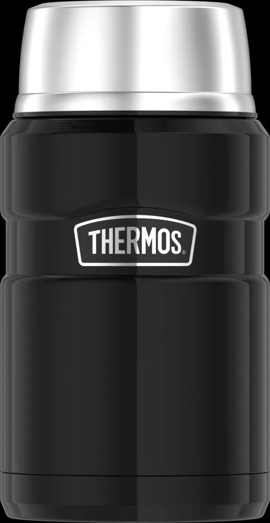 Récipient Isotherme en Acier Inoxydable 0,71L Noir avec Bol de Service