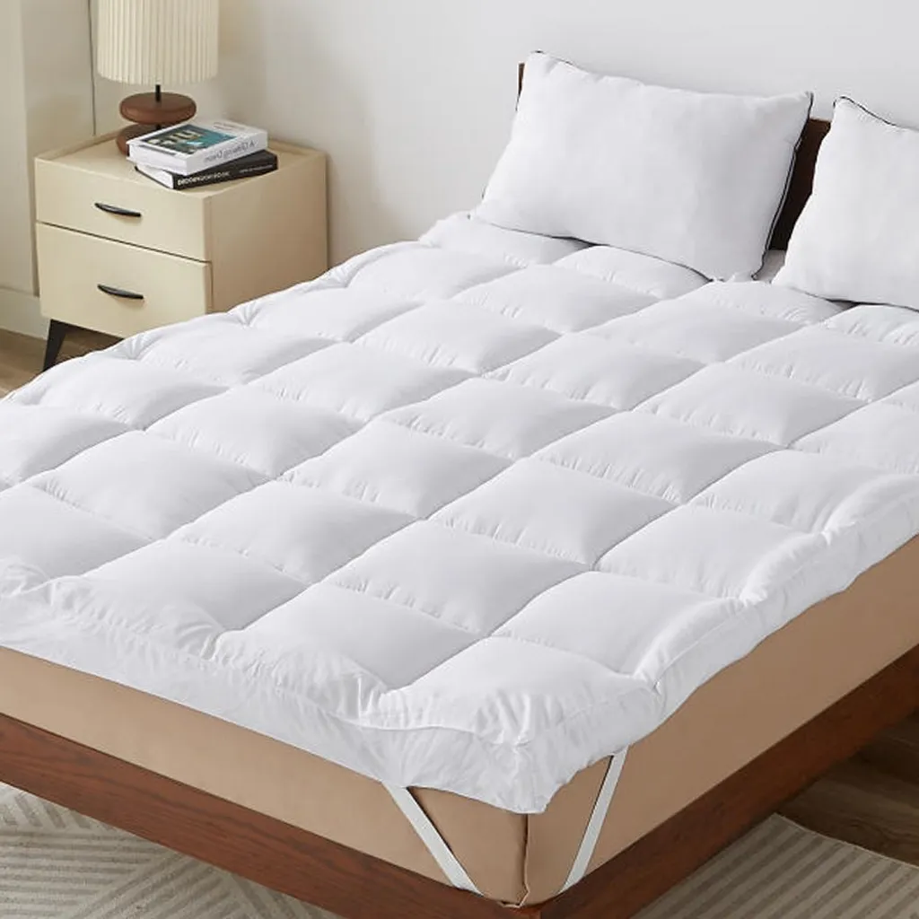 Surmatelas Moelleux CASABEL 140x190 cm Extra Épais Microfibre Blanche