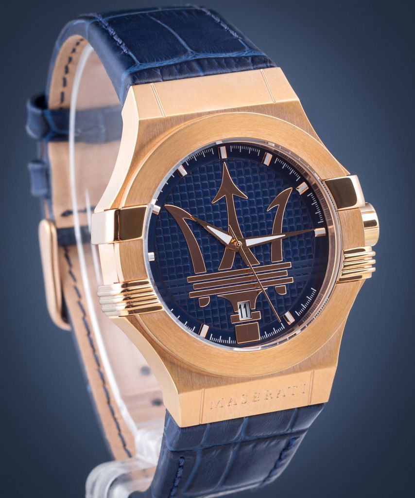 Maserati Potenza Herrenuhr, Lederarmband, Marineblau Produktbild 
