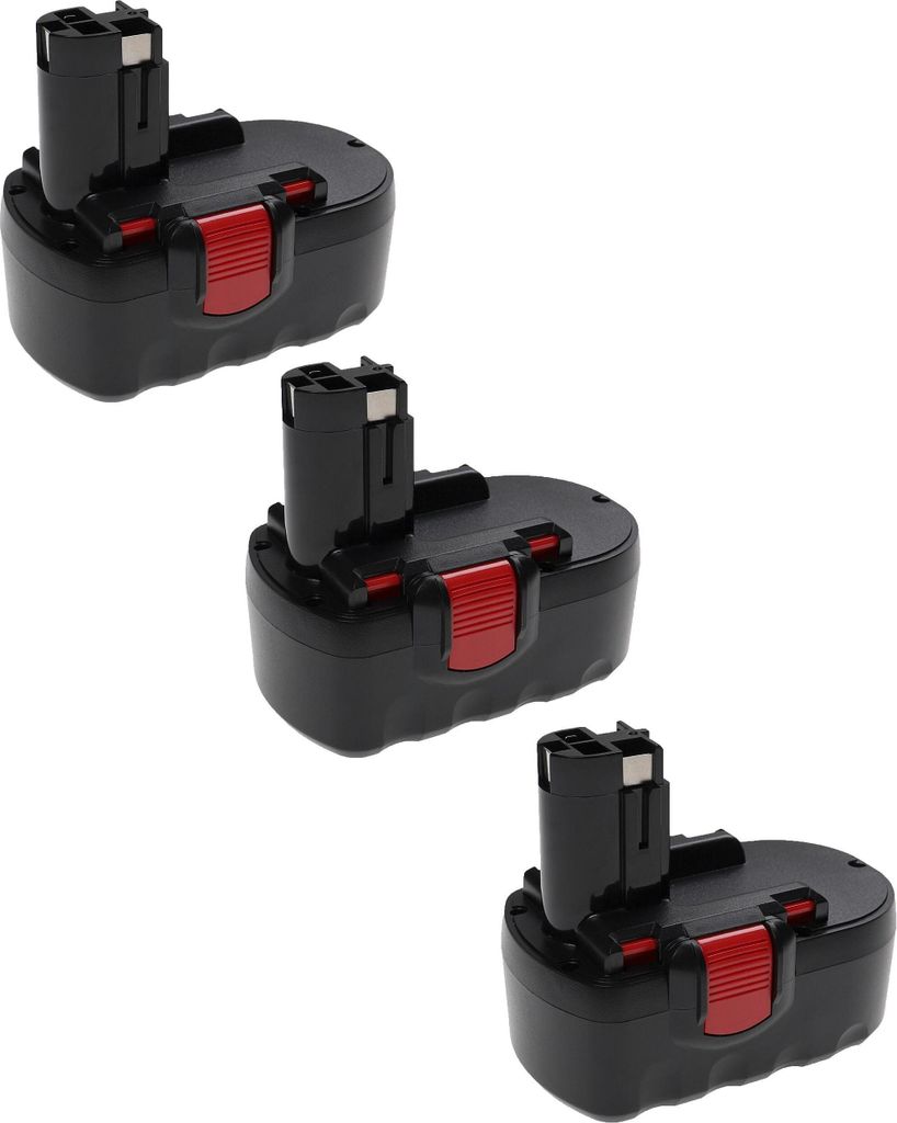 EXTENSILO 3x Akku kompatibel mit Bosch 32618-2G, 1662, 1659RK, 1662K, 1662B, 1662K-24, 22618, 1688K-24, 32618, 23618 Werkzeug (3300 mAh, NiMH, 18 V)