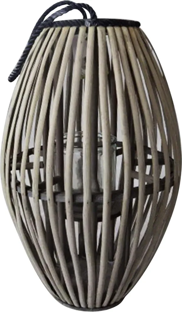 Lanterna Grigia in Vimini Milani Home: Eleganza Shabby per Interni ed Esterni