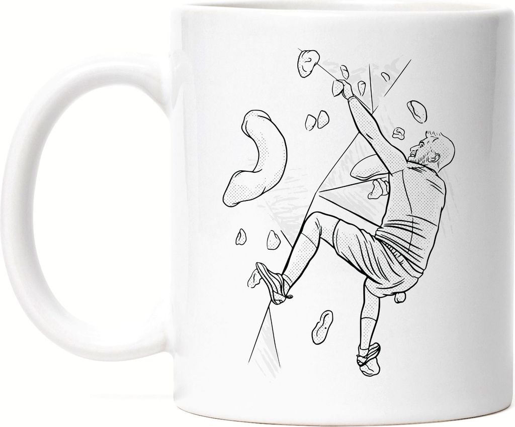 Klettern Tasse Weiß Berge Bergsteiger Klettern Freizeit Healing Hügel Felsen Kletterschuhe Kletterer Sport