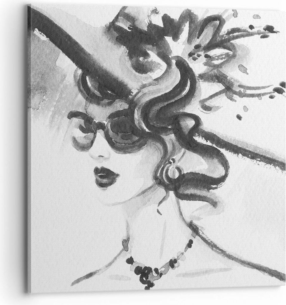 Bild auf Leinwand - Leinwandbild - Frau Modell - 70x70cm - Wand Bild - Wanddeko - Wandbilder - Leinwanddruck - Bilder - Kunstdruck - Wanddekoration...