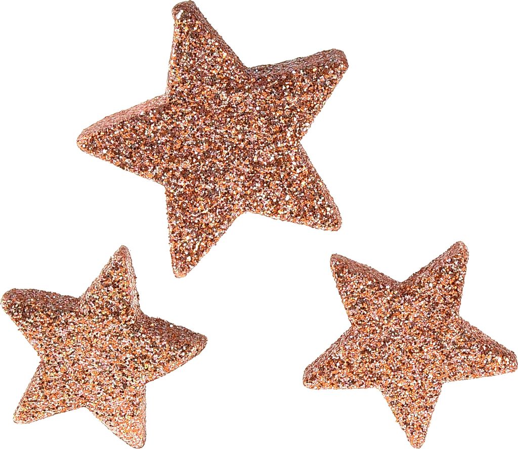 Weihnachtliche Streudeko Glitter-Sterne Rosa Ø4/5cm 40St