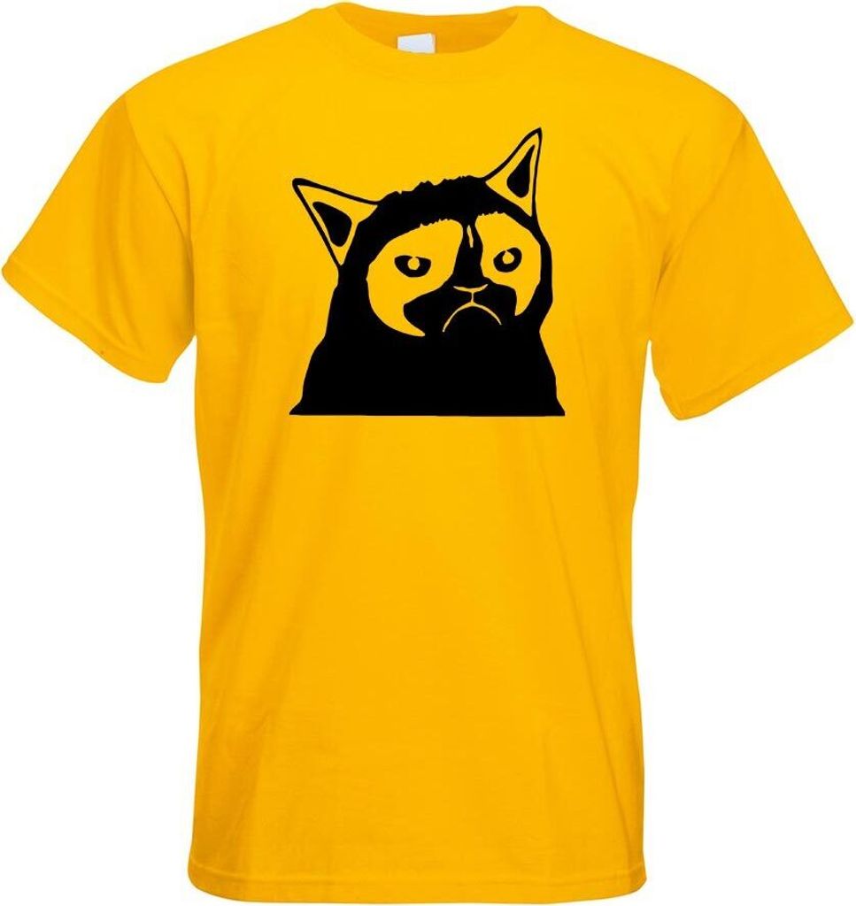 Kiwistar - T-Shirt - gelb - Grumpy Cat - Meme - No Motiv Bedruckt Funshirt Design Print - mit Motiv Bedruckt - Funshirt Design - Sport - Freizeit -...
