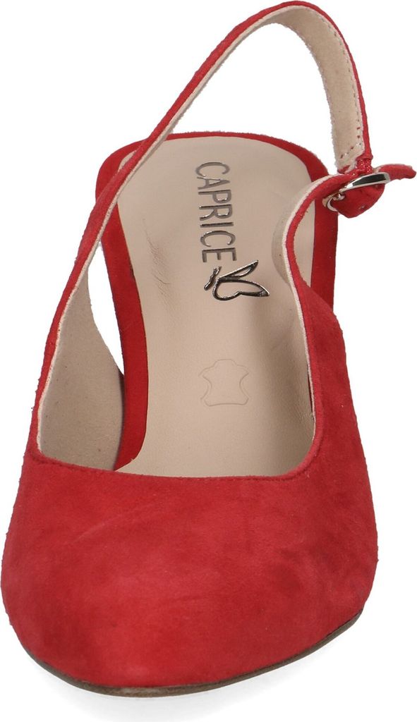 Caprice Damen Pumps Leder High Heel Slingback 9-29606-42, Größe:38.5 EU, Farbe:Rot