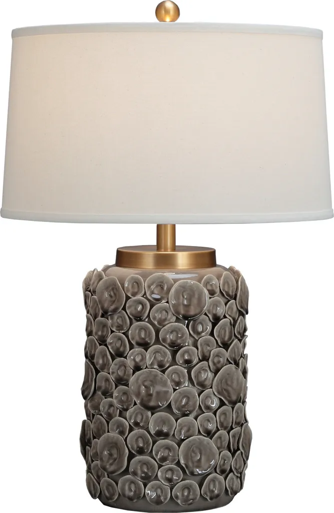 Grande lampe chinoise faite main en porcelaine beige chic D43xH65