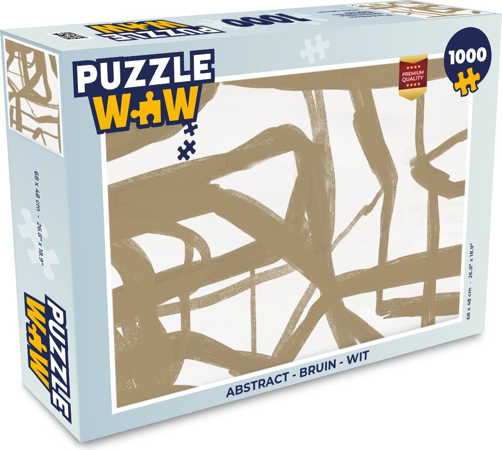 MuchoWow Puzzle 1000 Teile Abstrakt - Braun - Weiß - Erwachsene - Rätsel