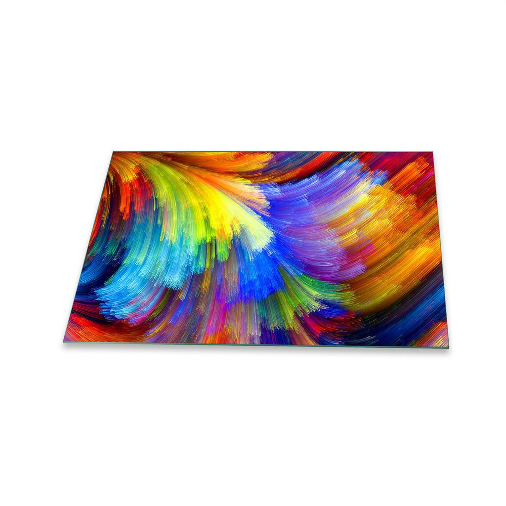 Herdabdeckplatte Glaskeramik 1 Teilig 80x52 Abstrakt Bunt Abdeckung Glas Spritzschutz