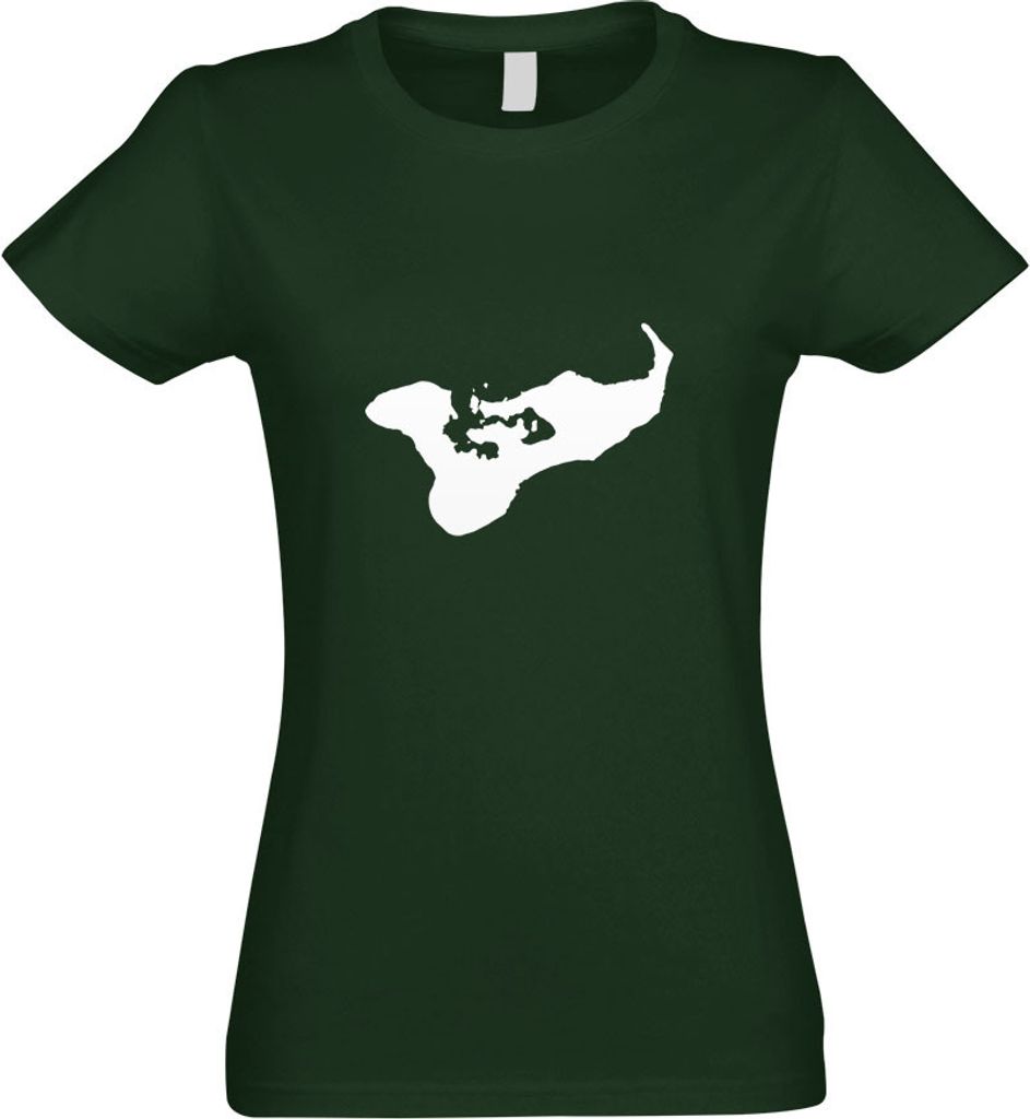 Kiwistar - T-Shirt tailliert - Damen - flaschengrün - Tonga Umriss Kontur - mit Motiv Bedruckt - Funshirt Design - Sport - Freizeit - Damen - XXL