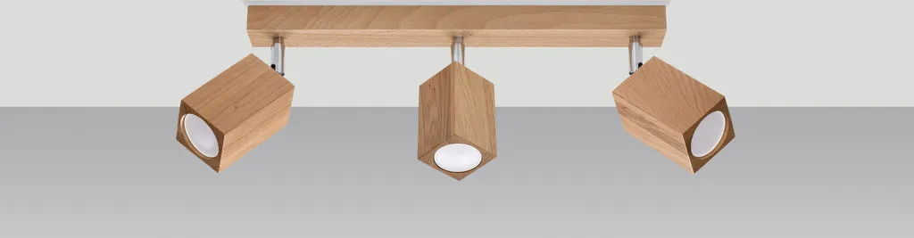 Lampada Soffitto Sollux KEKE 3 Legno Rovere 45cm 3xGU10 Qualità - 9