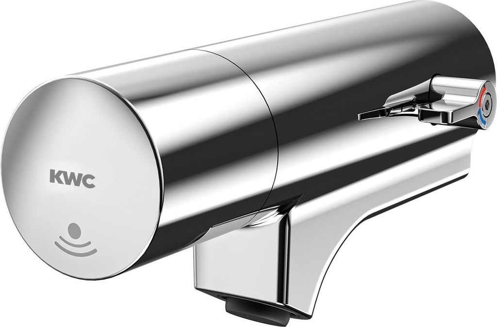 KWC AR Wandbatterie, F5, elek., Schrägausl., Mischer, f. Armatureneinh./W.-Mont.