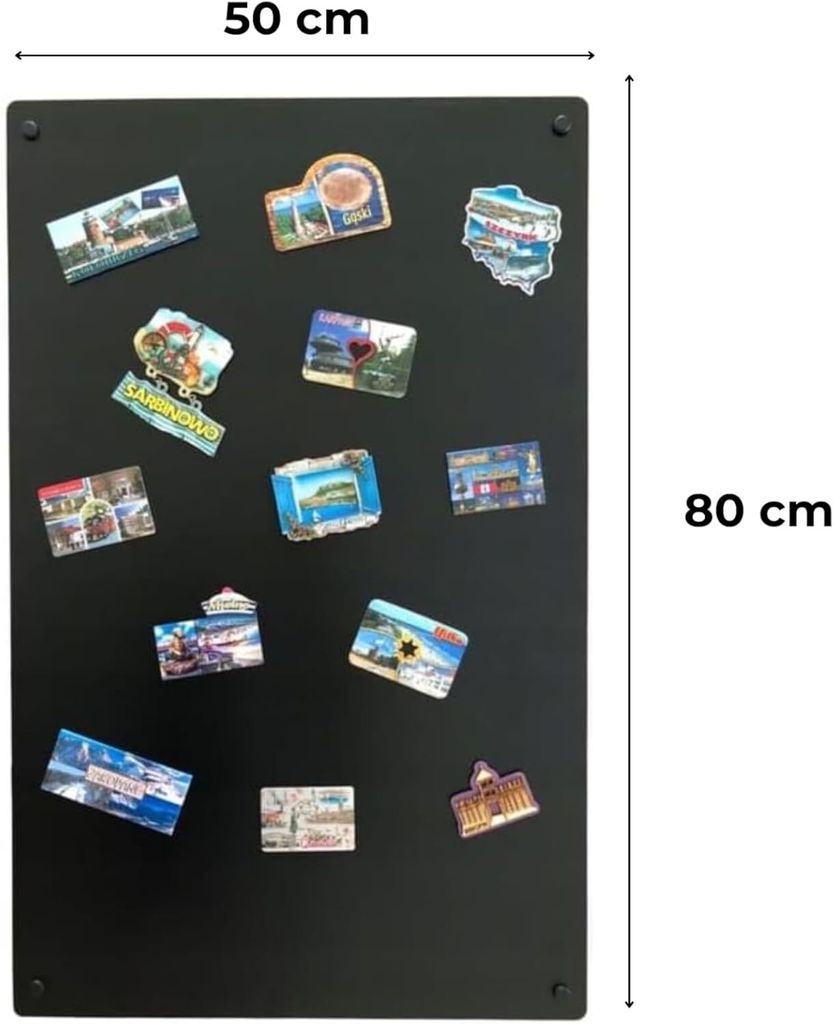 3x Schwarze Magnettafeln 80x22 Cm – Edelstahl Magnetwände Für Fotos, Notizen & Erinnerungen