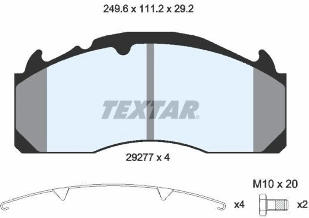 Plaquettes de frein TEXTAR 2927705 haute endurance pour VOLVO série 7300