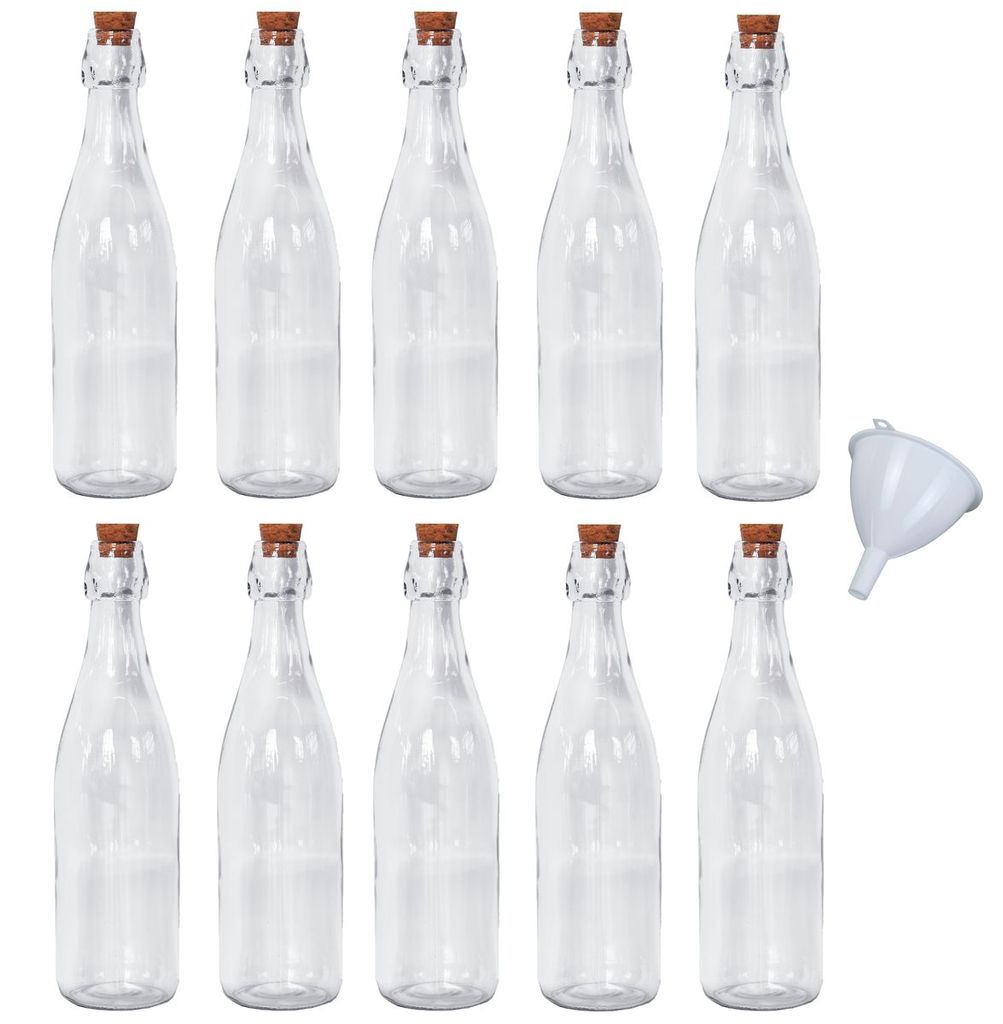 Weinflasche Flasche PERLE leere Glasflasche mit Korken Tinkturflasch  0,5L 