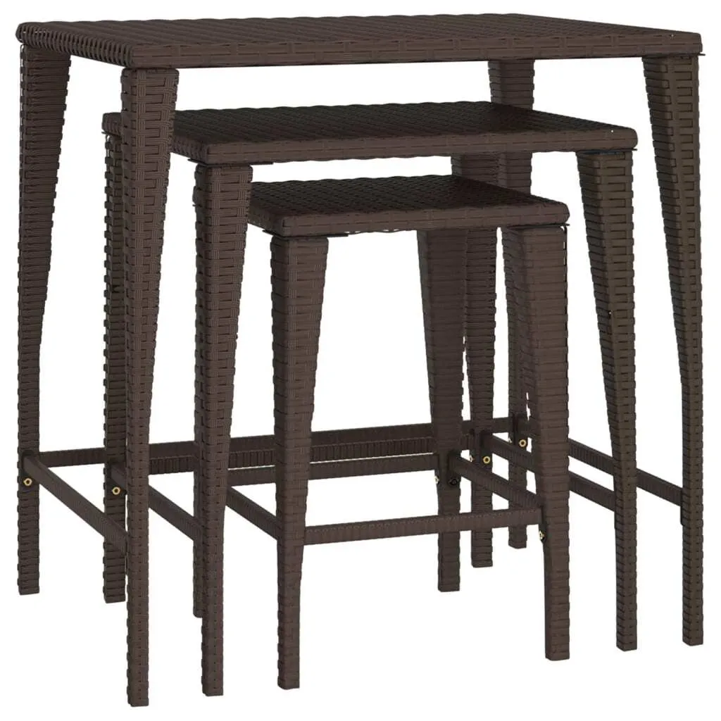 Set Tavoli Esterni vidaXL in Rattan 3 pz: Crea il tuo Angolo Relax