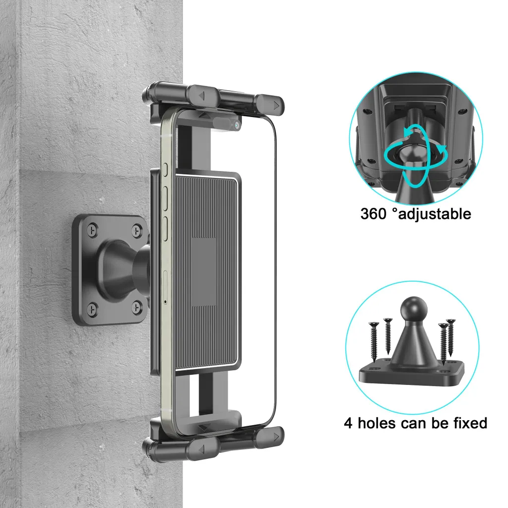 Support tablette mural orientable pour écrans 4,7-15 pouces blanc/noir
